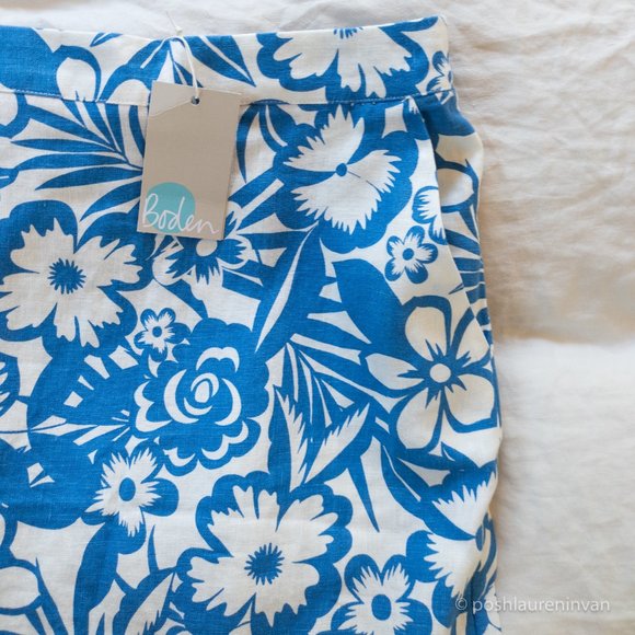 Boden Lathbury Linen Pencil Skirt  *NWT* – Blue / Floral – US 8 - Picture 11 of 15